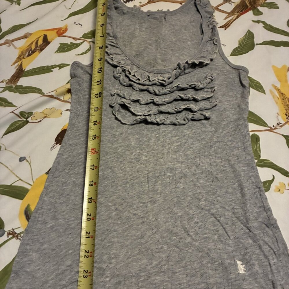 Gray tank top with ruffles - size small preloved